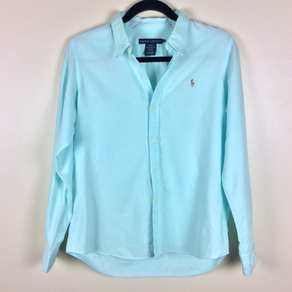 Ralph Lauren Slim Fit Blue Oxford Shirt Size 12